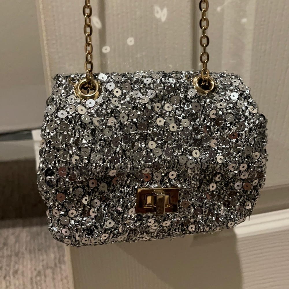 Milk and soda -  girls silver sequin handbag